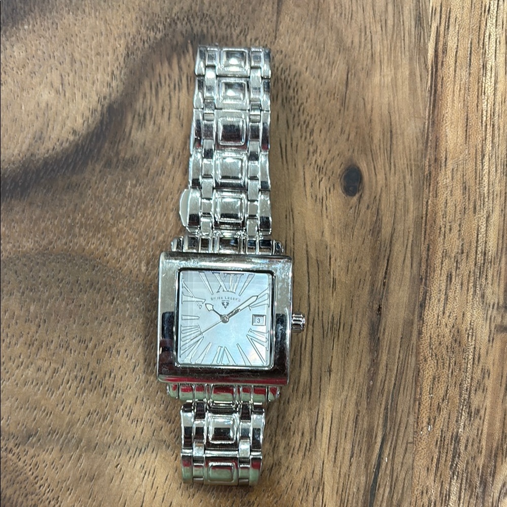 NWOT Swiss Legend Silver Square Face Watch